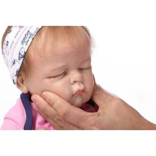 Realistic Alive Soft Solid silicone Reborn Girl Baby Realistic 21'' Newborn Bebe Doll Gift Reborn Baby