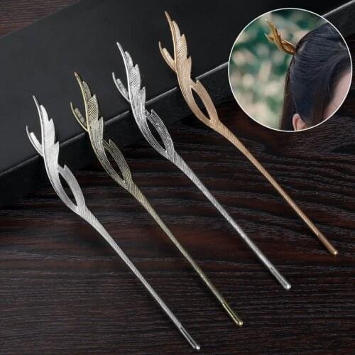 Vintage Women Hair Sticks Pins Chinese Style Hairpin Metal Handmade Ethnic Hair Pin Jewelry Accessories