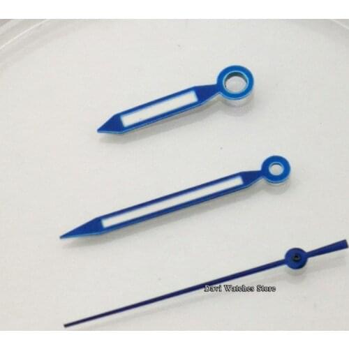 Blue White Watch Hands Luminous Fit Japan NH35 NH36 movement