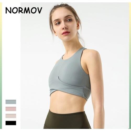 NORMOV Sports Bra Top Women Gym Brassiere Push Up Gym Fitness Bras Crop Tops Yoga Suit Soft Stretchy 73% Nylon 27% Spandex Tops