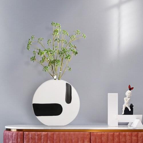 Handmade Contrast Color Light Luxury Vase Home Decor Trends Designer Model Room Decoration Craft Ceramic Ornaments