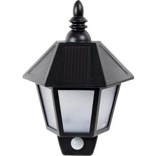 Waterproof Led Solar Energy Saving Lamp Sensor Panel Wall Garden Light Hexagonal For Outdoor Courtyard