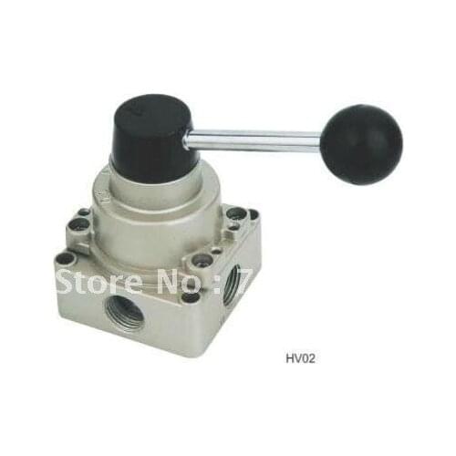 1pcs HV-02 4 way 3 position 1/4" BSPT Pneumatic Hand Lever Valve Center Closed