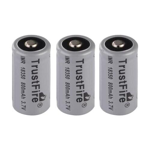 10pcs/lot High Capacity TrustFire IMR 18350 800mAh 3.7V Lithium Battery Rechargeable Li-ion Batteries For e-cigarettes