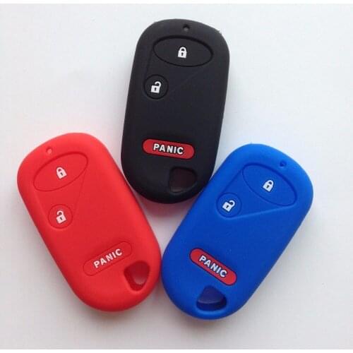2+PANIC Button Key Case For Honda Car Pilot Insight Civic CR-V Element Black Blue Red Color