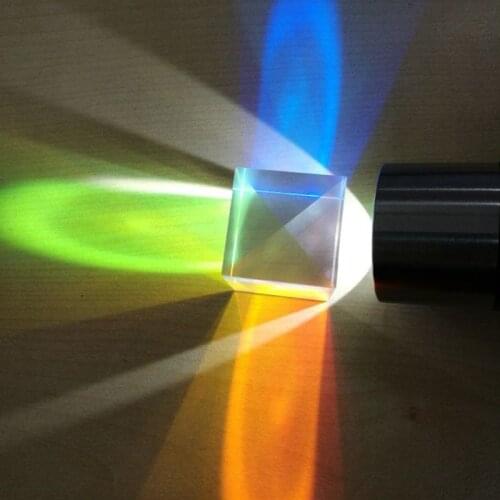 2PCS 2.6x2.6x2.6cm Educational Optical Glass Prism Defective Cross Dichroic X-Cube Prism RGB Combiner Decoration Glass Prisms