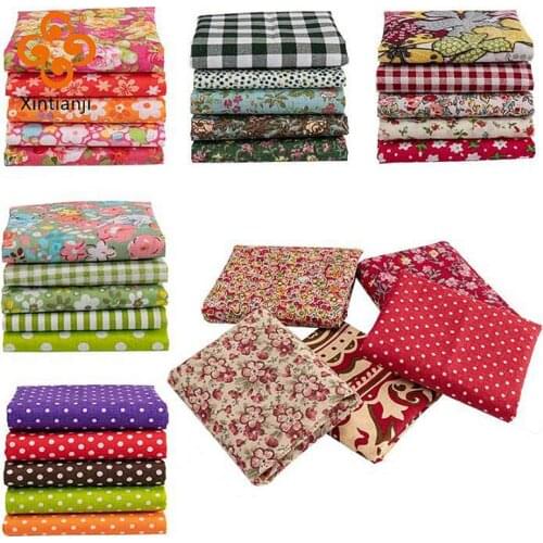 25*25cm /Pc Vintage Printed Patchwork Fabrics Doll Handmade Accessories Floral Cotton Fabrics For DIY TJ0537-2
