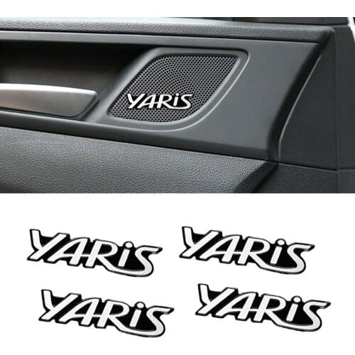 4pcs car audio decorate 3D Aluminum Badge Emblem Sticker For Toyota yaris 2004 2008 2018 Accessories Car-Styling
