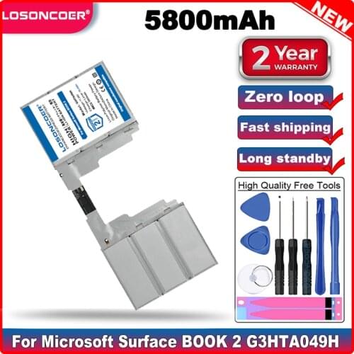 LOSONCOER 5800mAh G3HTA050H G3HTA049H Laptop Battery for Microsoft Surface BOOK 2 15'' Keyboard in stock