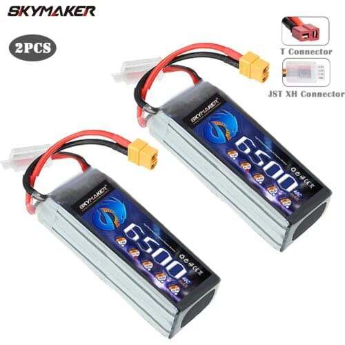 Skymaker Lipo 3s 11.1v 6500mah 40C Battery With Aluminum Preotection For RC Airplane Helicopter Drone Parts RC Car Accessories
