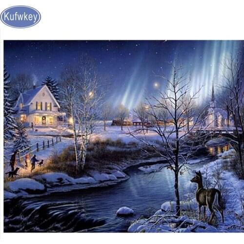 Diy 5d Diamond painting diamond embroidery rhinestones winter snow landscape cross stitch needlework pictures of home decoration