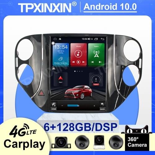 128GB Tesla IPS Touch Screen For Volkswagen Tiguan 2010 - 2013 Android 10.0 Car Radio Multimedia Video DVD Player Navigation GPS