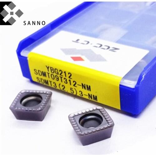 Free shipping SDMT09T312-NM YBG212 cnc milling inserts cutting blade internal mills machining carbide tips for stainless steel