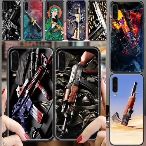 AK47 M416 M4A1 Desert Eagle Gun Phone case For Samsung Galaxy A 3 5 7 8 10 20 21 30 40 50 51 70 71 E S 2016 2018 4G black pretty