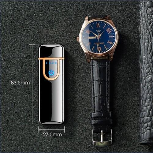 Fingerprint Touch Induction Charging Electric Heating Wire Lighter Windproof Electric Lighter Lighters Smoking Hqd Encendedor