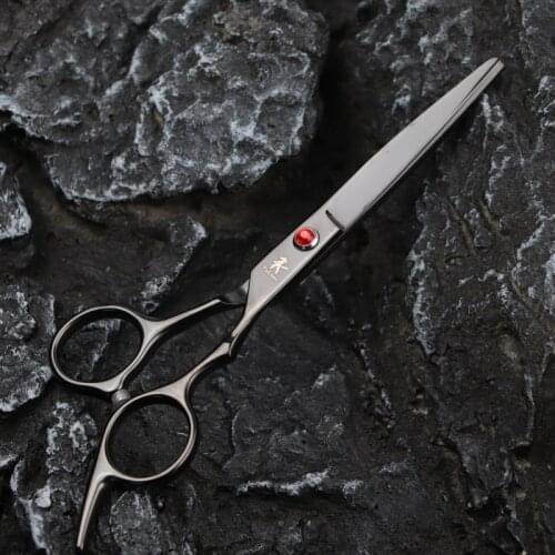 FnLune 6.0 Black Gold Professional Hairdressers Hair Scissors Japan 440C Barber Cutting Scissors Thinning Shears Hair Clipper