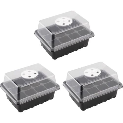 Seed Incubator Tray Set Hand Tool Kit Humidity Vented Domes 6 Cells Plant Lables 12-hole Mini Greenhouse Seedling