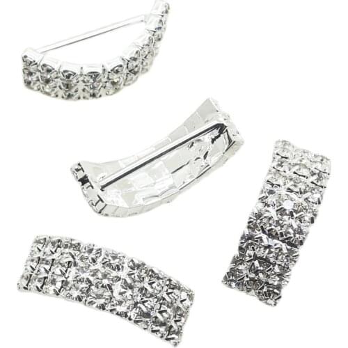 Best Selling 10pcs/lot25*9MM Arched Rhinestone Pole Buckle Sewing Wedding Decoration DIY Craft Decoration Material