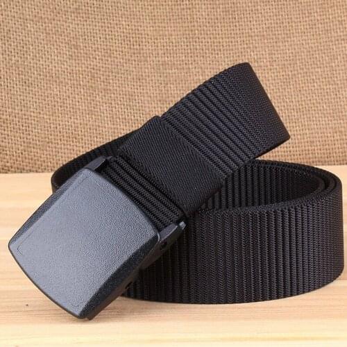 Fashion canvas belt mens belt smooth buckleYouth Korean version of hypoallergenic belt automatic buckle leisure outdoor tide