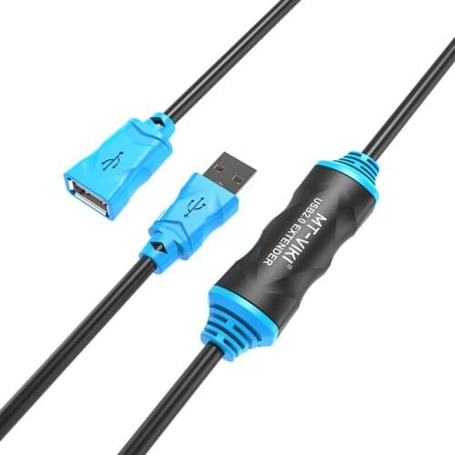 MT-VIKI USB2.0 Extension Cable High Fast Speed Chipset Inside USB 2.0 Extender 10m 15m