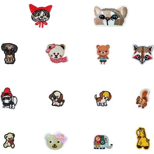 Hot sale Cartoon Embroidery Hot melt adhesive patches Stickers Iron on patch badges DIY Sewing Clothing Accessories C6402-C6418