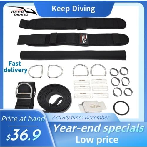 KEEP DIVING Scuba Diving Backplate Harness Set BCD Ultralight Backplane Accessories Crotch Strap Weight Belt Dive Kit