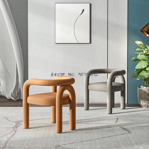 Nordic modern household light luxury dining chair living room simple style creative net red makeup stool backrest bedroom balcon