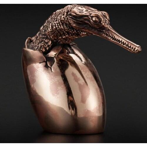 OGRM Bronze Broken Shell India Crocodile Model Statue Scupture