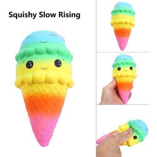 Wholesale New Squishy Kawaii Ice Cream Slow Rising Gags Practical Jokes Toy Squishy Antistress Kawaii Squishies Squeeze Toy Food