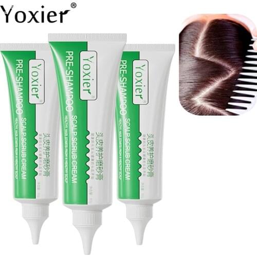 Yoxier Pre-Shampoo Scalp Scrub Oil-Control Prevent Hair Loss Dry Forked Anti-Dandruff Nourish Hair Growth Scrub Cream 80g*3pcs