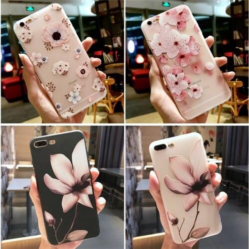 Lovely Flower Phone Case For iphone 6 6s 7 8 Plus Case for iphone X XS XR 11 12 Pro Max 12 mini SE2 Silicone Soft TPU Back Cover