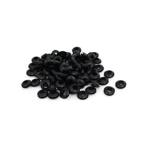 Rubber Ring Sealing Grommet Electrical Wire Gasket Black 8mm Inner Dia 100pcs