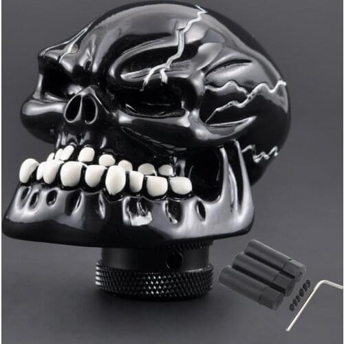 Skull Head Style Car Universal Manual Shift Knob Shifter Gear Shifter Lever Knob Black Red Car Styling Transmission Handle Gear