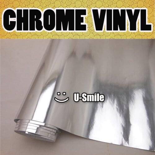SILVER CHROME Vinyl Wrap Sticker Decal Chrome SIlver Vinyl Film Roll Air Bubble Free For Car Wrapping