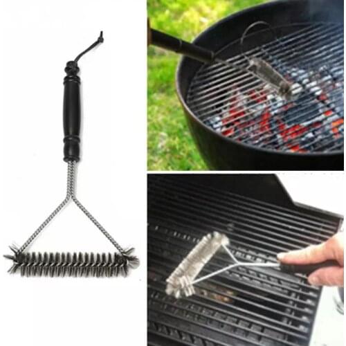 12/11 Inch BBQ Grill Cleaning Brush Barbecue Cleaner Kit Non-Stick Stainless Steel Wire Bristles Kitchen Gadgets BBQ Accessories