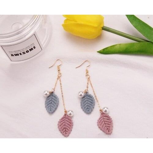 Wool leaves autumn and winter plush velvet diy making earrings earrings earrings ear hooks material package accessories