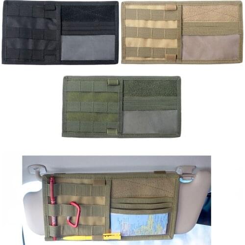Tactical CQC MOLLE Vehicle Sun Visor Organizer Panel CD Storage Bag Car Truck Auto Accessories Holder EDC Tool Pouch Storage Bag