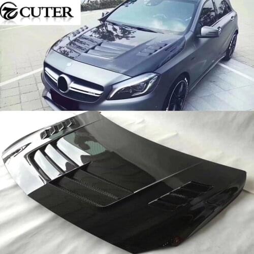W176 Carbon Fiber front Engine hood bonnet For Mercedes Benz A class W176 13-15