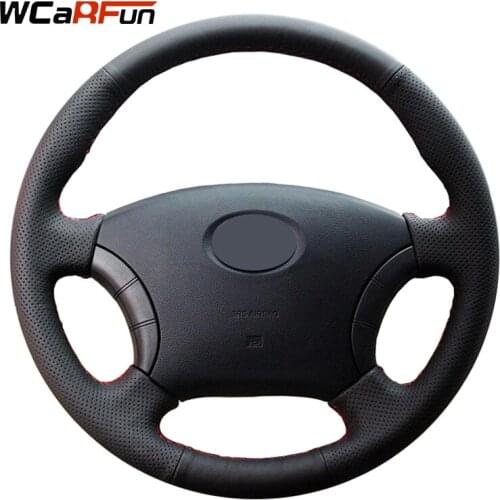 WCaRFun Hand-Stitched Black Artificial Leather Auto Car Steering Wheel Cover for Great Wall Haval Hover H3 H5 Wingle 3 Wingle 5