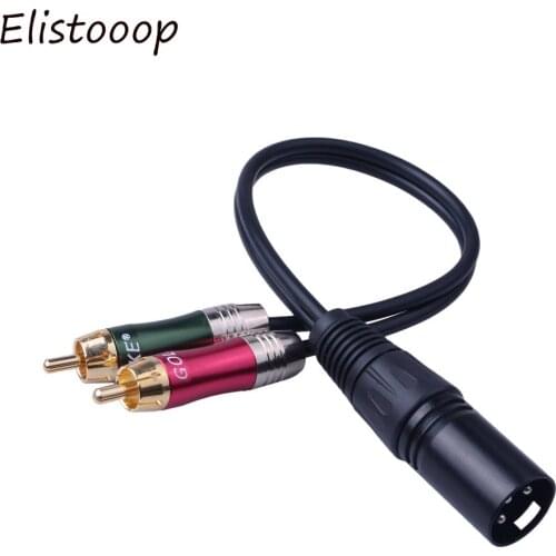 XLR to RCA Audio Cable 3pin XLR Cable to Dual RCA Cable Audio Cord Metal Audio Connector Adapter for Microphone DVD TV