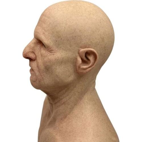 Halloween Masquerade Cosplay Old Bald and Grandpa Beard old Scary Party Mask man 2021 Props mask X5U5