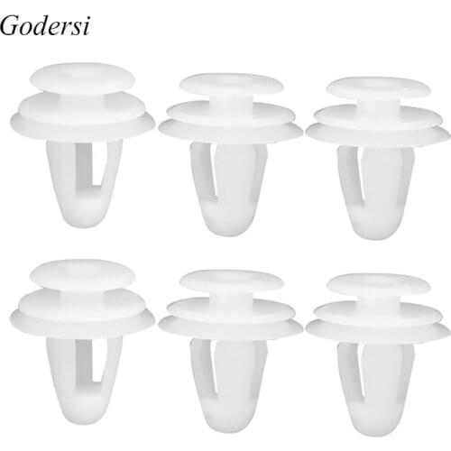 100 Pcs 8mm Universal Automobile Bumpers Hole Plastic Auto Car Panel Clips White Buckle Door Push Accessories Screw Rivet F T8A5