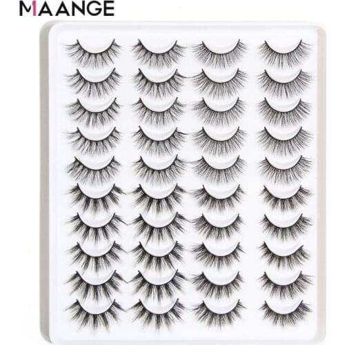 20pairs 3D Mink Lashes Natural False Eyelashes Volume Fake Lashes Makeup Eyelash Extension Silk Eyelashes Eye Makeup Tools