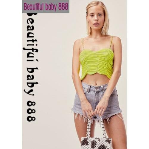 2019summer Harajuku chiffon Crop top women camisole autumn hot Solid color basic home wear wild casual tank tops mujer wholesale