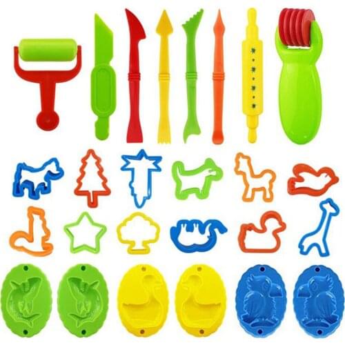 26PCS Children Play House Toys Diy Colorful Tool Mold Set Plasticine Tool Kids Gift Early Education Toys For Baby Drop Ship 2021