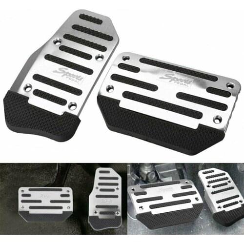 2X Non-Slip Automatic Gas Brake Foot Pedal Pad Cover Car Accessories Silve