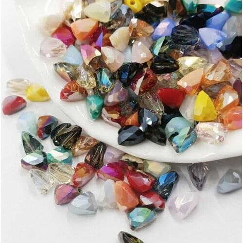 4x5mm 95pcs/strand Glass Beads Triangle Shape Shine Beads Summer Glitter DIY Beads Jewelry Bracelets Necklace