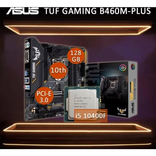 Asus TUF GAMING B460M-PLUS Motherboard With Intel Core i5 10400F Motherboard Set LGA 1200 Six-Core Intel B460 Gaming Placa-mãe