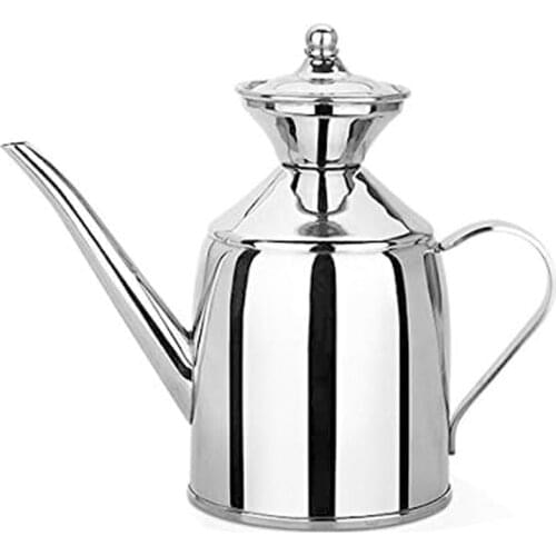 Stainless Steel Oil Can Vinegar Pot Bottle Container Storage Leak-Proof,Olive Oil Can with Drip-Free Spout