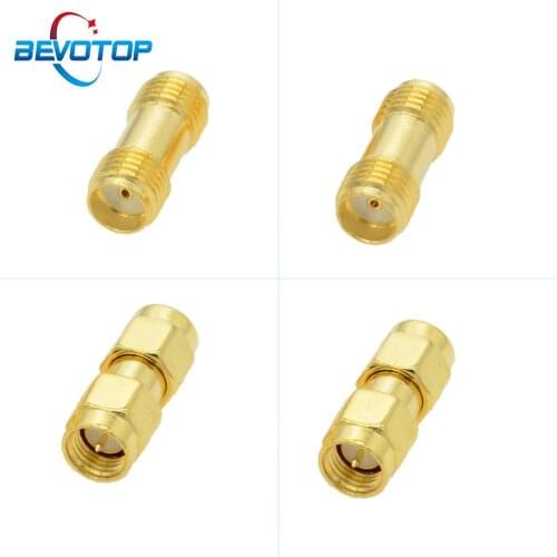 BEVOTOP 4pcs/lot 2X SMA Male to SMA Male Plug+ 2X SMA Female to Female Jack RF Adapter Connector coaxial connectors Gold Plated